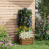 Outsunny Galvanized Raised Garden Bed With 3-tier Trellis Tomato Cage Brown|Outsunny Lit De Jardin Sureleve Galvanise Avec Cage En Treillis, Marron