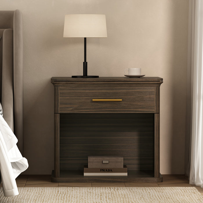 Clifford Traditional Nightstand in Walnut (1-Drawer)