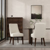Beever Modern Wood Chenille Dining Chair in Cream - Set of 2 | Chaise de salle a manger moderne en bois et chenille Beever, creme - Lot de 2