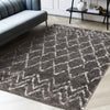 Taylor Grey Cream Rustic Diamond Rug, 5'3" x 7'7" Indoor Area Rug | Tapis Taylor a poils longs diamants rustiques creme gris, 5'3" x 7'7"