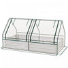 Outsunny 6' X 3' Raised Garden Bed With Small Greenhouse, Clear And Silver|Outsunny Lit De Jardin Sureleve 6' X 3' Avec Serre, Transparent Et Argente