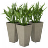 Outsunny 28" Tall Plastic Planters, Set of 3 Garden Flower Pots, Mixed Grey