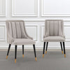 Eda Modern Wood Upholstered Dining Chair in Light Gray - Set of 2 | Chaise de salle a manger moderne en bois Eda avec revetement en tissu gris clair - Lot de 2