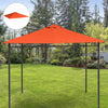 Outsunny 9.8' X 9.7' Square Gazebo Canopy Replacement Uv Protected Top Cover Sun Shade Orange|Outsunny 10' X 10' Toile De Rechange Pour Pavillon Tonnelle Tente Toit De Remplacement Gazebo De Jar