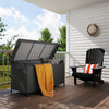 Outsunny 165 Gallon Outdoor Storage Deck Box With Liner, Gas Strut & Wheels