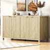 Ted 55" Fluted Buffet Cabinet With Storage And Adjustable Shelves - Natural | Ted Buffet Cannele 55" Avec Rangement Et Etageres Reglables - Naturel