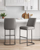 Serena Modern Metal Upholstered Barstool in Taupe - Set of 2 Bar Stool | Tabouret de bar moderne en metal et tissu Serena, taupe - Lot de 2