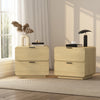 Chrystie Contemporary Modern 26" Nightstand in Natural (2-Drawer) - Set of 2 | Table de nuit contemporaine moderne Chrystie 66 cm en naturel (2 tiroirs) - Lot de 2