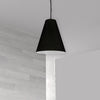 Dainolite Anaya 1 Light Pendant Medium Matte Black Black/White Shade Lamp|Luminaire suspendu moyen Anaya de Dainolite avec abat-jour noir et blanc, fini noir mat et 1 ampoule