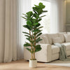 HOMCOM Faux Fiddle Leaf Fig Tree, 6FT Artificial Tree for Indoor Decor