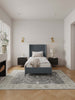 Promenade Mid-Century Modern Upholstered Velvet Twin Bed in Gray | Lit jumeau Promenade moderne du milieu du siecle en velours gris capitonne