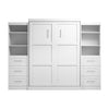 Bestar Pur Queen Murphy Bed and Two Shelving Units with Drawers 115-Inch Wall Bed|Grand lit escamotable mural Pur de Bestar de 115 po avec 2 meubles à tablettes et tiroirs