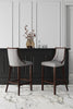 Fifth Avenue Traditional Wood Upholstered Barstool in Light Gray - Set of 2 | Tabouret de bar traditionnel en bois avec assise rembourree Fifth Avenue, gris clair – Lot de 2