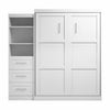 Bestar Pur Queen Murphy Bed and Shelving Unit with Drawers 90-Inch Wall Bed|Grand lit escamotable mural Pur de Bestar de 90 po avec tablettes et tiroirs