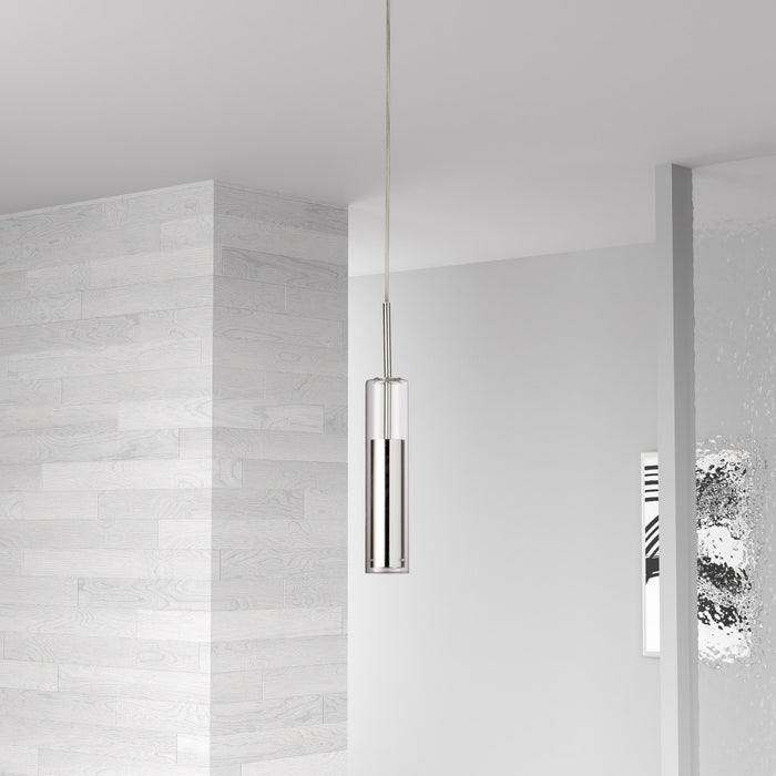 Dainolite Luna LED Pendant 6w Polished Chrome Finish Clear Glass Lamp