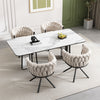 Amelia Velvet Swivel Dining Chairs with Tufted Upholstered and Metal Legs Set of 4, Beige  | Chaises de salle a manger pivotantes Amelia en velours avec revetement capitonne et pieds en metal, lot de 4, beige