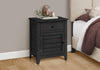 Accent Side End Table Nightstand Storage Drawer Bedroom Storage Black Veneer Transitional|Table de bout, d’appoint et de nuit de rangement de style transitionnel avec tiroir de rangement et placages noirs pour la chambre à coucher