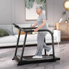 Costway 2.5 Hp Walking Treadmill With Long Handrails For Seniors Pulse Sensors Led Display