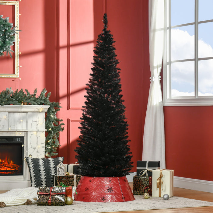 Homcom 6ft Pencil Slim Artificial Christmas Tree With 390 Realistic Branches