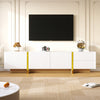 Emily 74.7" Large Storage TV Cabinet with Doors and Drawers,Gold Tv Stand | Emily 74.7" Grand Cabinet TV de Rangement avec Portes et Tiroirs, Dore