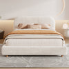 Mia Upholstered Bed with Loop-Pile Fabric,King Size - Light Beige | Lit Mia Rembourre en Tissu Boucle, Taille King - Beige Clair