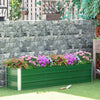 Outsunny Galvanized Raised Garden Bed, Elevated Large Metal Planter Box W/ Install Gloves For Backya|Outsunny Jardiniere En Acier Lit De Culture Lit Sureleve Pot De Fleurs Bac A Plante Pour Patio Terra