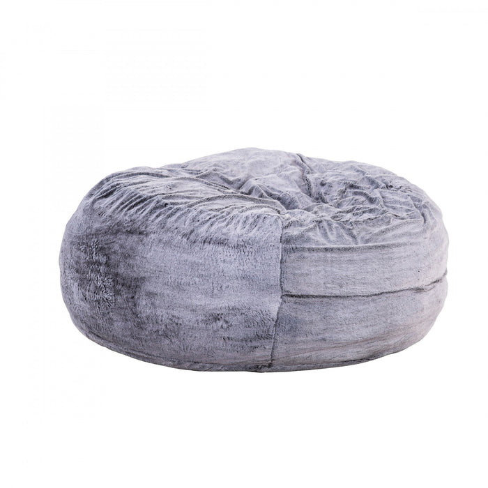Sealy Bala Faux Fur High Density Foam Bean Bag Chair - Grey