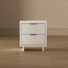Elara Contemporary 18" Solid Wood Nightstand in White (2-Drawer) | Table de nuit contemporaine Elara 18" en bois massif blanc (2 tiroirs)