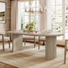 Madison Oval Solid Wood Dining Table with Double Pedestal Base,Light Natural | Madison Table a manger ovale en bois massif avec double pietement, bois clair naturel
