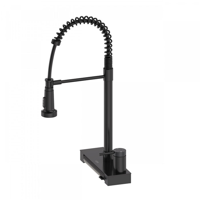 4 Function Chef Pivoting Waterfall Pull-Down Kitchen Faucet, Magnetic Docking. Black-FCWCMBKD1 Laundry Combo