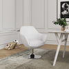 Caisson Modern Upholstered Swivel Lounge Chair in White - Set of 2 | Fauteuil lounge pivotant moderne Caisson en tissu blanc - Lot de 2