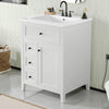 Scott 24" Bathroom Vanity with Ceramic Sink and Rubberwood Legs, White | Scott Meuble-lavabo de 24" avec vasque en ceramique et pieds en bois caoutchouc, Blanc