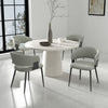 Luce Modern Textured Vegan Leather Metal Dining Chair in Stone Gray - Set of 4 | Chaise de salle a manger moderne Luce en cuir vegetalien texture et metal, gris pierre - Lot de 4
