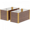 Outsunny Set of 2 Raised Garden Bed, Planter Box, Distressed Dark Brown