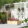Outsunny 43" Raised Garden Bed Wooden, Planters Box With Trellis, Natural