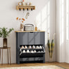 HOMCOM Narrow Shoe Cabinet for Entryway w/ 2 Flip Drawers Adjustable Shelf
