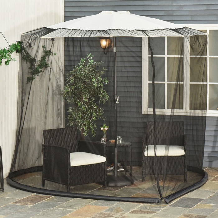 Outsunny 7.5ft Umbrella Table Screen Mosquito Bug Net