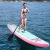 Goplus Large Inflatable Sup Board, Portable Paddle Board With 5d Rings Stand Up Paddle Board For Youth & Adult Light Pink