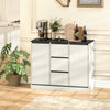 HOMCOM Modern Sideboard with Soft-Close Hinges, Buffet Cabinet, White Wood Grain
