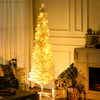 Homcom 6' Prelit Artificial Christmas Tree With Warm White Led Lights|Homcom Arbre De Noel Artificiel Illumine 6 Pi Avec Lumieres Led Blanc Chaud
