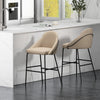 Gracie Modern Metal Upholstered Barstool in Tan and Black - Set of 2 | Tabouret de bar moderne en metal et tissu Gracie, coloris beige et noir - Lot de 2