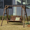 Outsunny 6.5' Outdoor Loveseat 2 Person Wood Porch Swing Carbonized|Outsunny 6.5' Causeuse Exterieure 2 Personne Porche En Bois Swing Carbonise