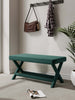Abigail Mid-Century Modern Upholstered Velvet Accent Bench in Forest Green | Banc d’appoint Abigail style milieu du siecle moderne en velours vert foret