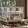Storkcraft Santorini Deluxe 3-in-1 Convertible Bassinet - Frosted Oat/Driftwood Crib