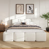 Aiden Platform Bed with Supportive Upholstered Frame in Boucle Fabric,King Size,White King Bed  | Lit plateforme Aiden avec cadre rembourre de soutien en tissu boucle, taille King, blanc
