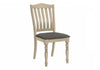 Dining Chair Set of 2 Dining Room Kitchen Side Antique Grey Fabric Wood Legs Transitional|Ensemble de 2 chaises de salle à manger de style transitionnel avec tissu gris antique et pattes en bois pour la cuisine et la salle à manger