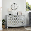 HOMCOM Mirrored Buffet Cabinet Kitchen Sideboard with 2 Cupboard, Gray