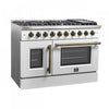 Forno Galiano 48" White Gas Range, 4.32 cu.ft- FFSGS6444-48WHT | Cuisiniere a gaz blanche Galiano 48 pouces, 4,32 pi³ – FFSGS6444-48WHT
