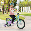 Costway 16" Kids Bike With Adjustable Saddle Handlebar Removable Training Wheels Handbrake Blue