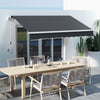 Outsunny 10' X 8' Retractable Awning With LED Lights, Uv40+, Dark Grey|Outsunny Auvent Retractable 10' X 8' Avec Lumieres LED, Uv40+, Gris Fonce